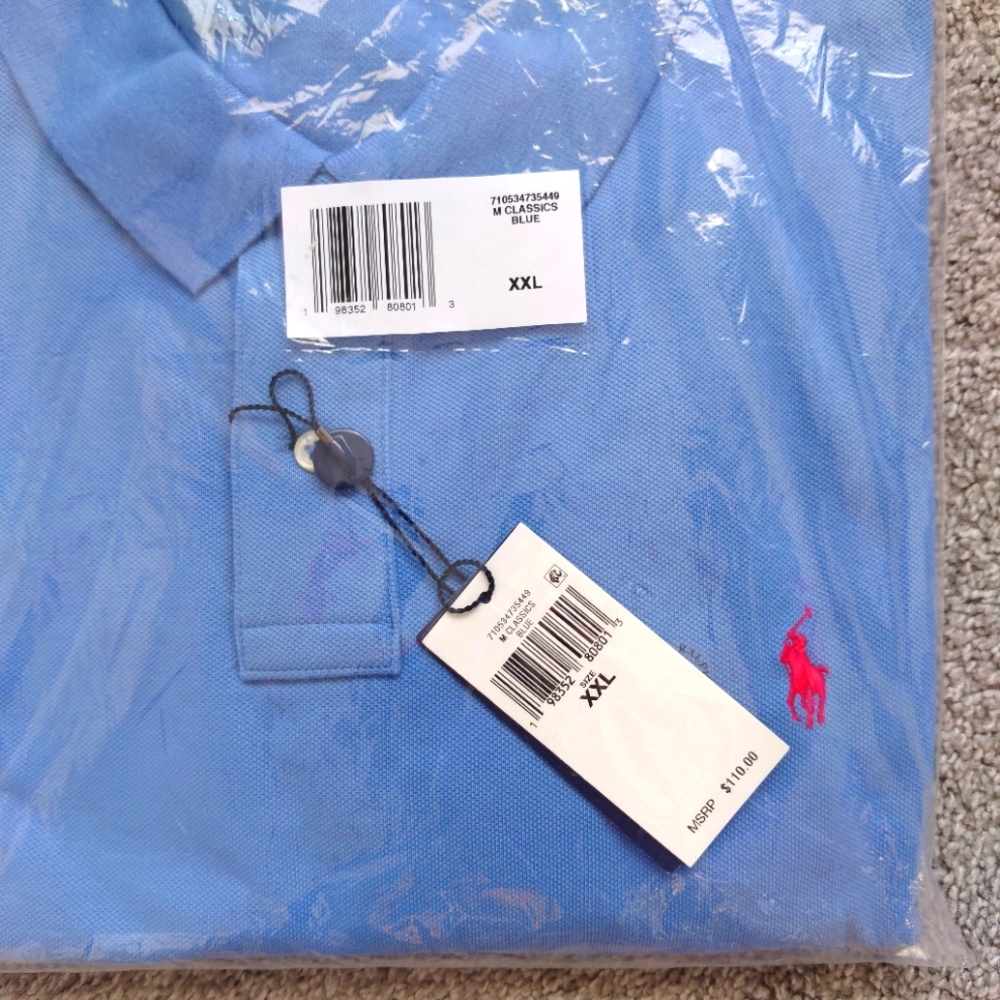 Polo Ralph Lauren Classic-Fit Cotton Polo Shirt Campus Blue Size XXL - Picture 11 of 13